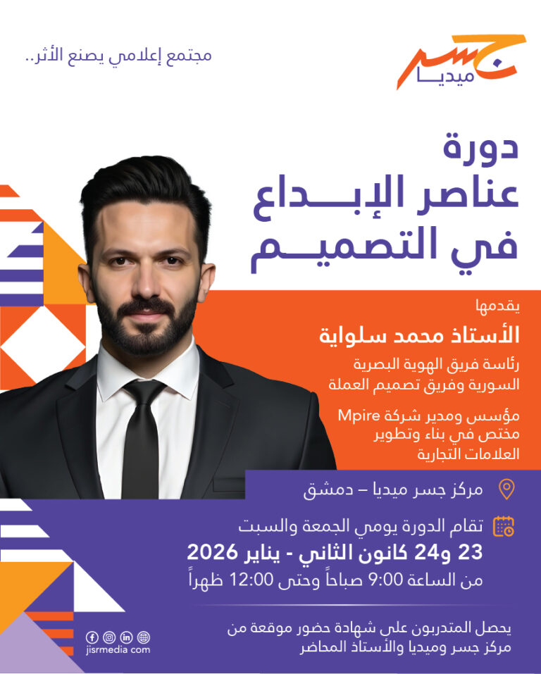 دورة عناصر الإبداع الإبداع في التصميم – الأستاذ محمد سلواية